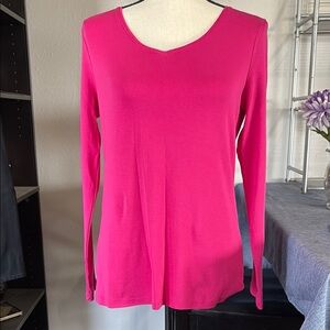 The Talbots Tee Women’s Size M Long sleeve Pink Tee
